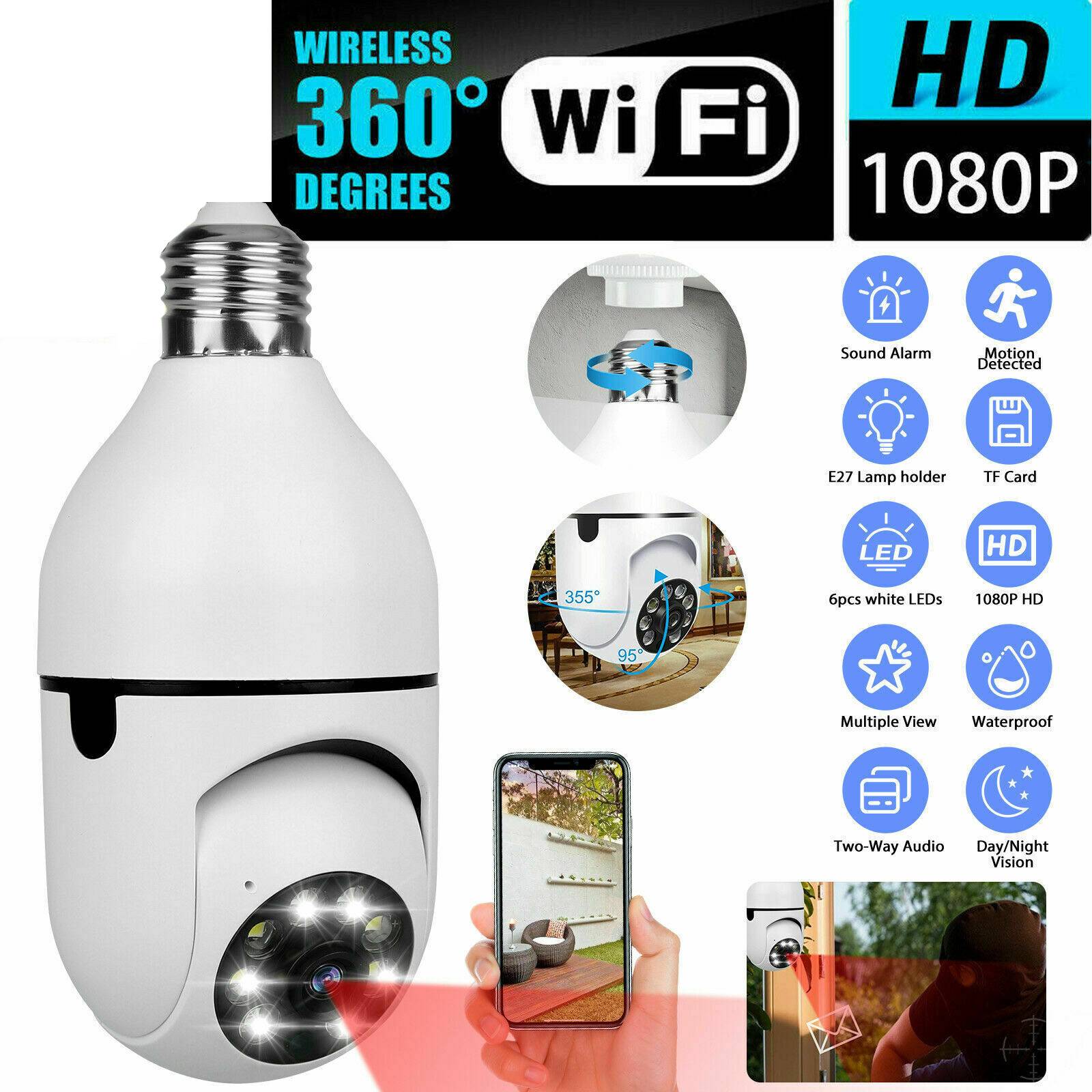 IR E27 Light Bulb Camera